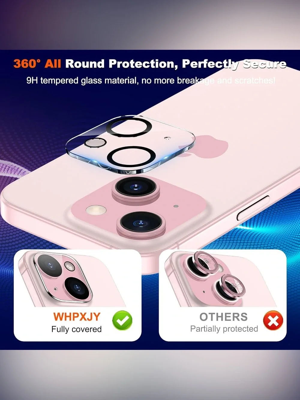 [3 Pack] Camera Lens Protector for iPhone 15/15 Plus